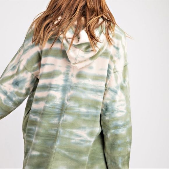 NWT Faded Olive Long Sleeve Oversized Terry Hoodie - Picture 2 of 7